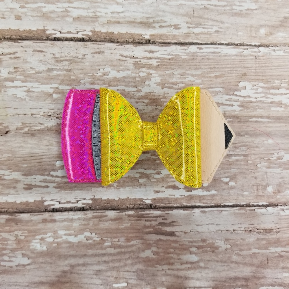 New Hairbow for girls, yellow 3d pencil, school